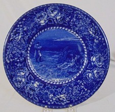 Placa antiga histórica azul Staffordshire F&V.I Napoleon Emperor comprar usado  Enviando para Brazil