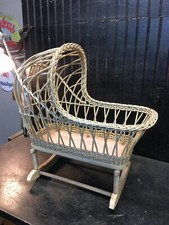 Cama berço vintage tecido de vime/rattan para boneca cama para animais de estimação LG tamanho 21 pol. x 11 pol. cama comprar usado  Enviando para Brazil