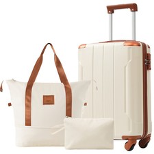 Juego de equipaje con maleta TSA LockA 20"", bolsa de lona de viaje y una bolsa de artículos de tocador segunda mano  Embacar hacia Mexico