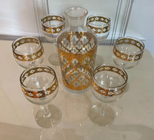 Conjunto de decantadores de vinho vintage e seis taças de vinho Culver Valencia década de 1970 comprar usado  Enviando para Brazil