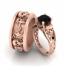 Anel de noivado âncora náutica piratas caveira combinando aliança de casamento conjunto casais comprar usado Anel de noivado âncora náutica piratas caveira combinando aliança de casamento conjunto casais comprar usado  Enviando para Brazil