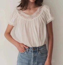 Blusa feminina Doen gola redonda manga folhada renda comprar usado  Enviando para Brazil