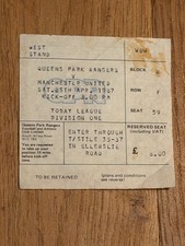 Ticket 1986 qpr for sale Ticket 1986 qpr for sale  DUNMOW