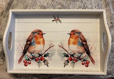 Christmas robin wooden for sale  PONTYPOOL