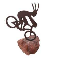 Escultura de aço e pedra Bikopelli. Mountain bike Kokopelli, usado comprar usado  Enviando para Brazil