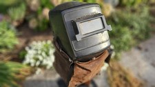 Capuz de solda Morsafe vintage 1979 com blindagem de queima flash de couro – sem suspensões comprar usado  Enviando para Brazil