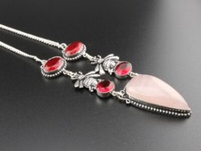 Gj69 silberkette rosenquarz gebraucht kaufen  Rüsselsheim am Main