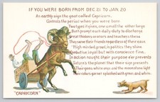 Capricorn zodiac postcard for sale  North Las Vegas