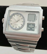 Usado, Relógio Monte Carlo aço inoxidável duplo analógico e digital novas baterias comprar usado Usado, Relógio Monte Carlo aço inoxidável duplo analógico e digital novas baterias comprar usado  Enviando para Brazil