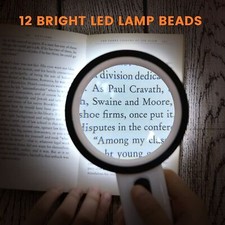 Lupa portátil 30X Jumbo com 12 lupas iluminadas por luz LED brilhante comprar usado  Enviando para Brazil