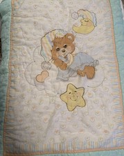 Edredom vintage Teddy Htf Beddy Bear Sleepy Time berço bebê Morgan azul  comprar usado  Enviando para Brazil
