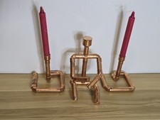 Copper pipe candlestick for sale  BRIDGEND