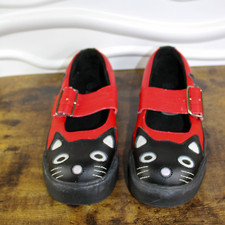Sapatos femininos TUK tamanho 8 couro preto vermelho rosto de gato Mary Jane plataforma punk gótica, usado comprar usado  Enviando para Brazil