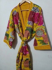Casaco acolchoado boho feito à mão Kantha quimono roupão de banho de algodão indiano, usado comprar usado  Enviando para Brazil