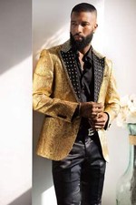 Blazer Barabas masculino cristais brilhantes contas strass pico lapela 2EBL11 comprar usado  Enviando para Brazil