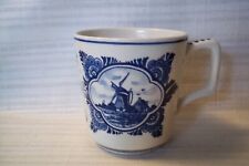 Caneca/copo azul vintage Delft flor holandesa pintada à mão branca, usado comprar usado  Enviando para Brazil