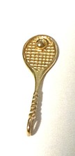 Raquete de tênis com berloque/pingente de bola, ouro 14 quilates comprar usado  Enviando para Brazil
