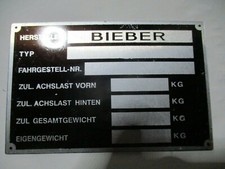 Typenschild plate bieber gebraucht kaufen  Deutschland