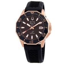 Relógio masculino Bulova Marine Star HPQ precisão quartzo mostrador marrom 98B421 comprar usado  Enviando para Brazil