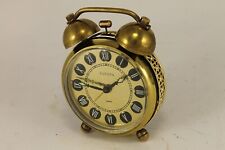 Reloj despertador alemán vintage EUROPA doble campana tono dorado años 60 segunda mano  Embacar hacia Argentina