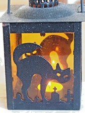 Suporte para lanterna de glitter preto gato assustador - Decoração de Halloween. comprar usado  Enviando para Brazil