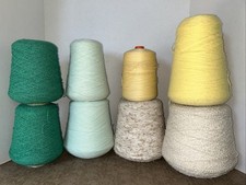 Usado, Lote de 8 cones grandes vintage de tecelagem e fios de tricô novos/usados. Vários tipos comprar usado  Enviando para Brazil