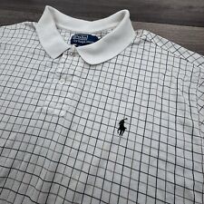 Camisa polo masculina vintage xadrez Ralph Lauren ponto único branca GG Preppy, usado comprar usado  Enviando para Brazil