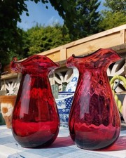 Pair vintage cranberry for sale  LEEDS