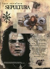 1995 Print Ad Mapex Mars Pro kit de bateria com Igor Cavalera of Sepultura comprar usado  Enviando para Brazil