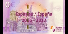 Billet Souvenir/Recuerdo Billete 0 Euro - Espagne/España 2016-2017 na sprzedaż  Wysyłka do Poland