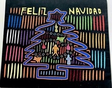 Usado, Vintage KUNA MOLA - ÁRVORE DE NATAL - FELIX NAVIDAD - Arte Folclórica Montada Têxtil comprar usado  Enviando para Brazil