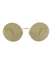 Óculos Cartier Feminino Redondo/Oval Dourado Cinza Designer de Moda, usado comprar usado  Enviando para Brazil