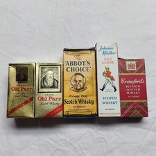 5 caixas de garrafas vazias em miniatura - Johnnie Walker Abbots Choice Old Parr Crawfords comprar usado  Enviando para Brazil