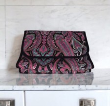 Linda bolsa de maquiagem MARY KAY azul/rosa paisley forro preto excelente comprar usado  Enviando para Brazil