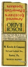 Receptores blindados de rádio Bosch por M. Kowitz & Company, PA capa de livro de fósforos vintage comprar usado  Enviando para Brazil