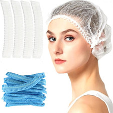 50-1000PCS Rede de Cabelo Descartável Bouffant Cap Elástico À Prova de Poeira Capa de Cabeça Branca comprar usado  Enviando para Brazil