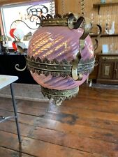 antique cranberry glass lamp for sale  Russell