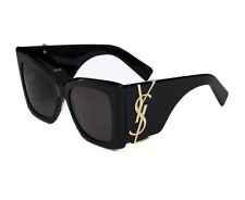 Óculos de sol Saint Laurent SL M119 BLAZE-001 ouro preto logotipo YSL olho de gato AUTÊNTICO comprar usado  Enviando para Brazil