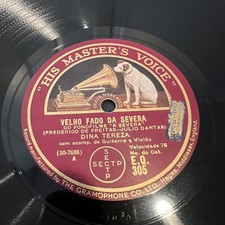 PORTUGUESE FADO 78 RPM Record Guitarra Viola Portugal Folk DINA TEREZA HMV Folk comprar usado  Enviando para Brazil