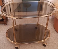 Servierwagen messing rauchglas gebraucht kaufen  Berlin