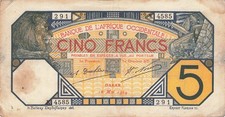 África Occidental Francesa 5 Francos 1929 segunda mano  Embacar hacia Mexico