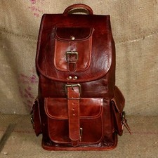 Mochila de viagem feita à mão genuína vintage caminhada hipster bolsa de couro comprar usado  Enviando para Brazil
