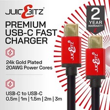 Cabo carregador rápido de telefone JuicEBitz® Premium USB C (Tipo C) e cabo de transferência de dados comprar usado  Enviando para Brazil