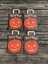 Vintage 4 Papel Halloween Trick or Treat Candy Bag Jack-O-Lantern NÃO USADO comprar usado  Enviando para Brazil
