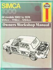 Simca 1000 incl for sale  ALFRETON