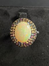 ANEL DE PRATA ESTERLINA 925 OPALA FOGO NATURAL CORTE DIAMANTE SAFIRA 9X11 comprar usado ANEL DE PRATA ESTERLINA 925 OPALA FOGO NATURAL CORTE DIAMANTE SAFIRA 9X11 comprar usado  Enviando para Brazil