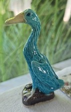 Usado, FOFO! Estatueta Majólica Duck Hong Kong porcelana turquesa vitrificada ganso corredor comprar usado  Enviando para Brazil