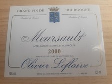 Label meursault 2000 d'occasion  Expédié en Belgium
