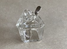 Antiga adega de sal de vidro triangular transparente EPNS Inglaterra colher de prato de prata comprar usado  Enviando para Brazil