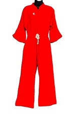 Macacão de lã vermelho vintage da década de 1970 pijama lounge peça única perna larga quente comprar usado  Enviando para Brazil